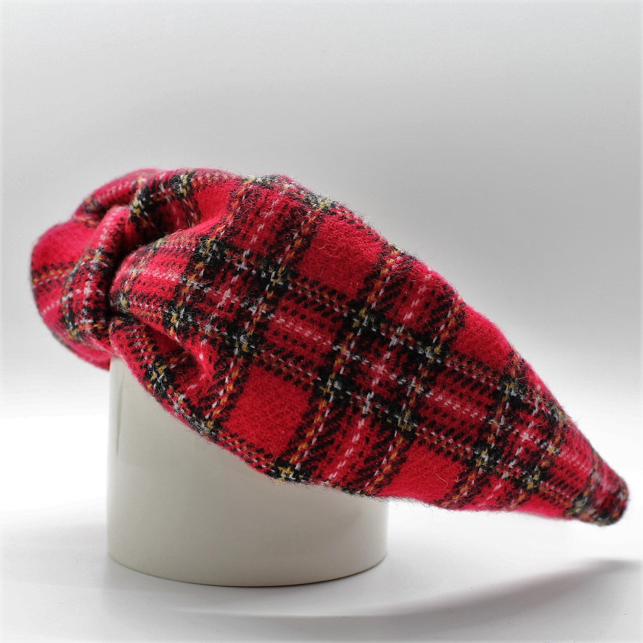 Red Tartan Plaid Knotted Headband