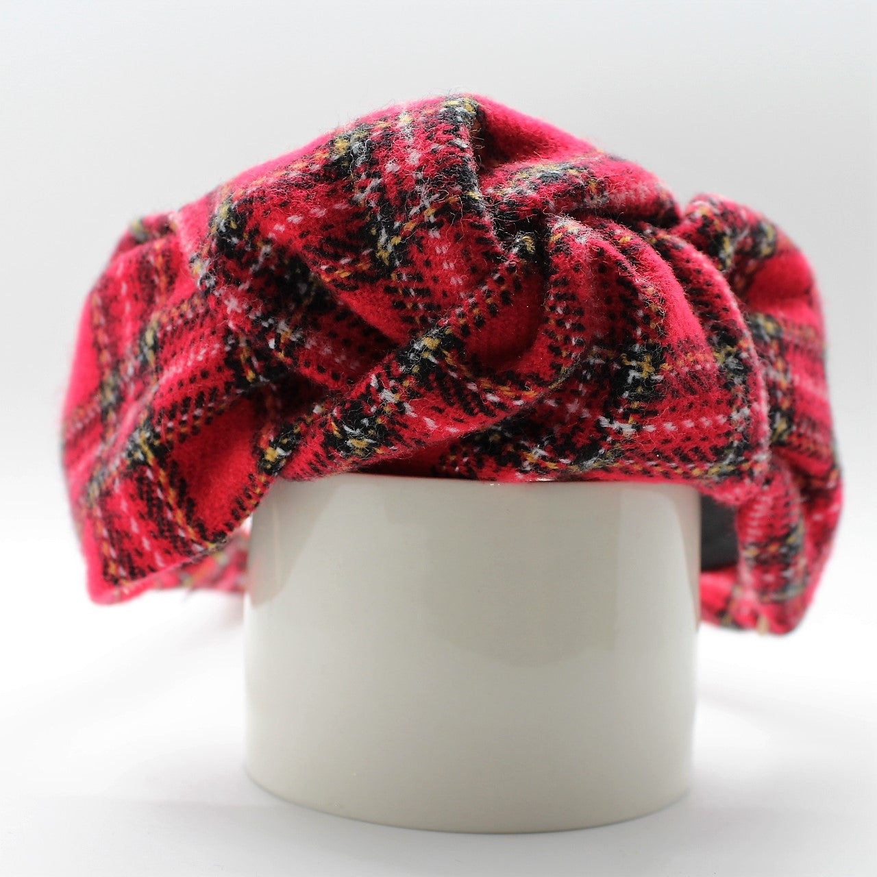 Red Tartan Plaid Knotted Headband