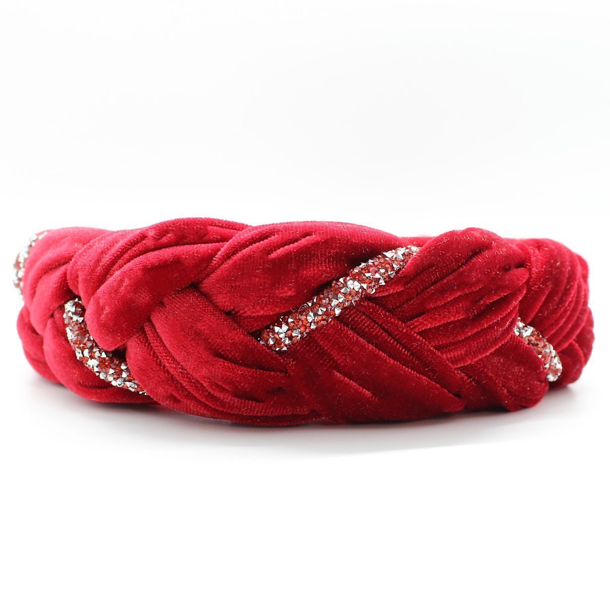 Pink Velvet and Rhinestones Headband