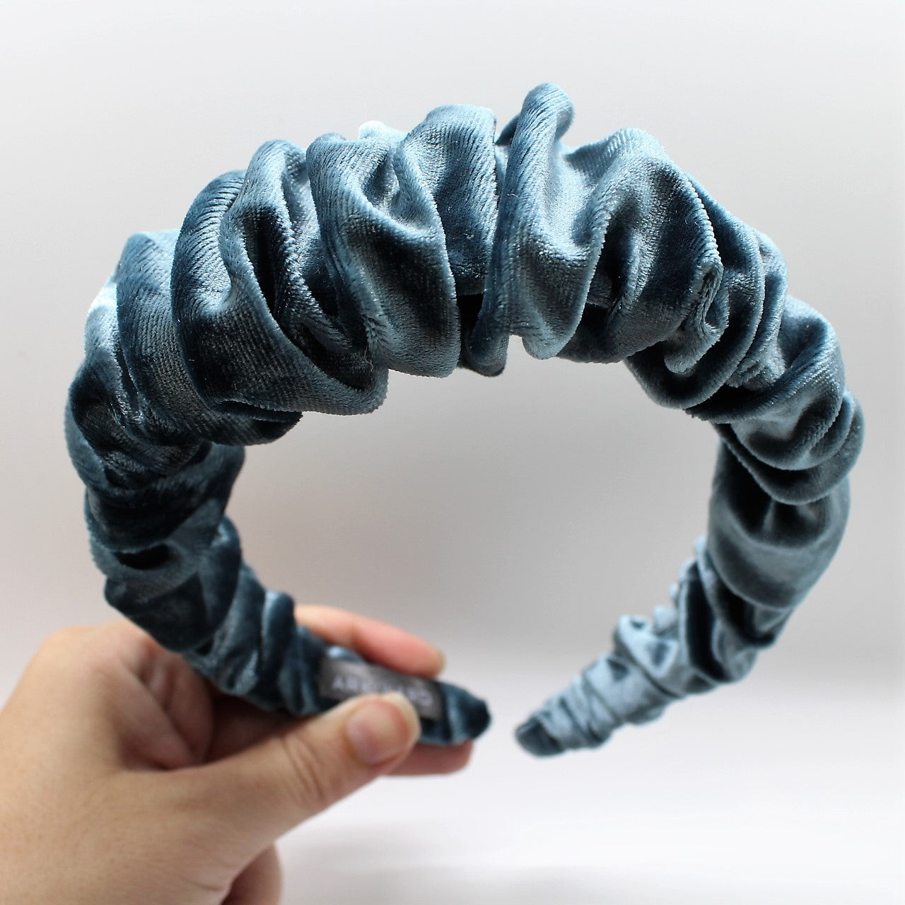Silver Blue Ruffle Headband