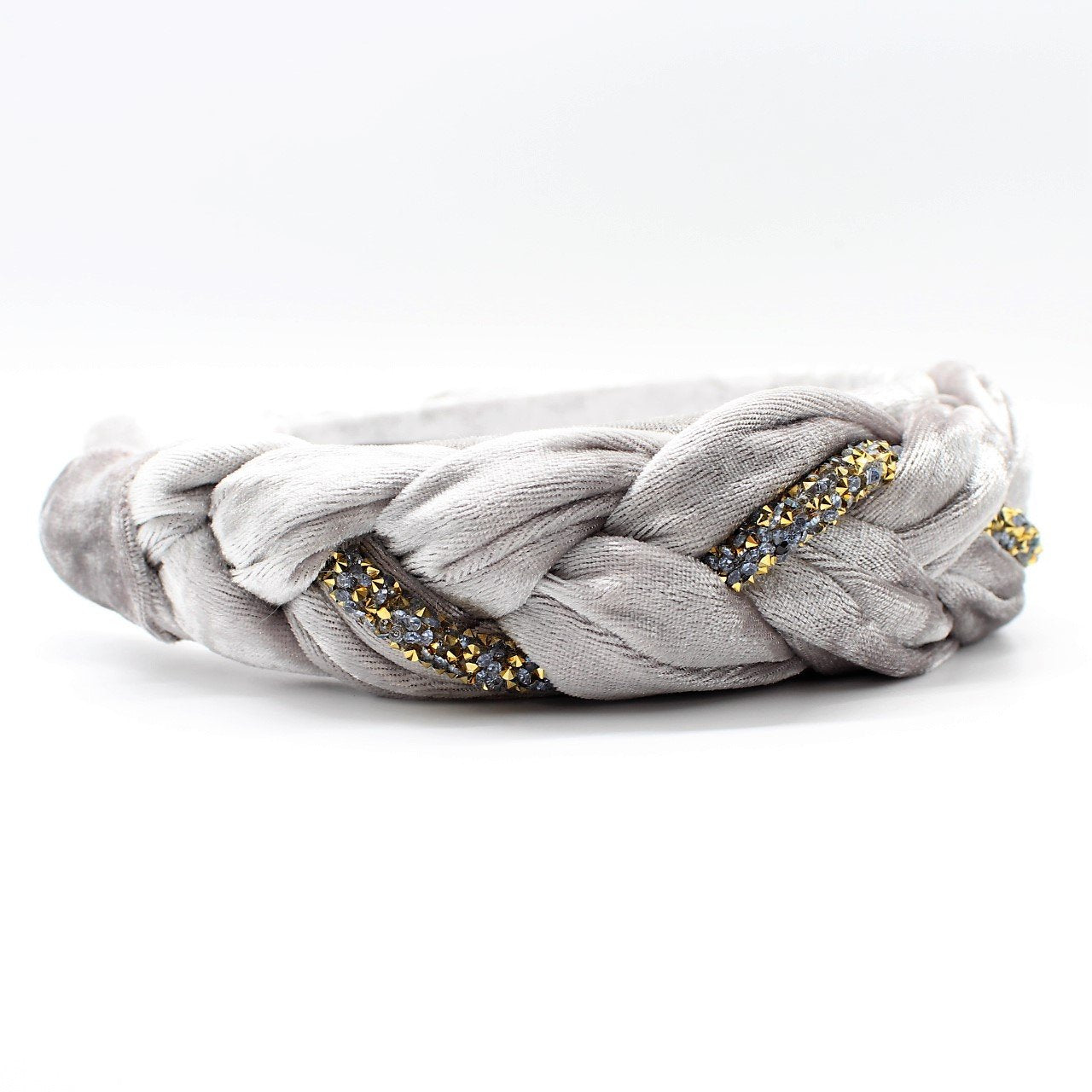 Pistachio Velvet and Rhinestones Headband