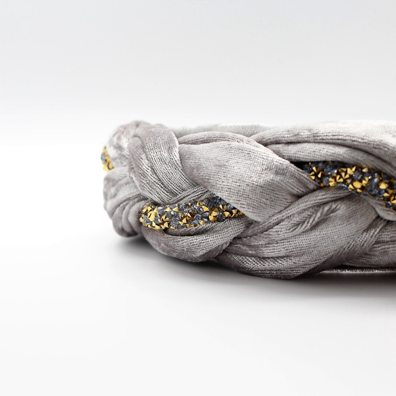 Pistachio Velvet and Rhinestones Headband