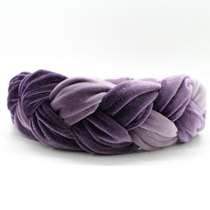 Lilac Ombre Velvet Braided Headband