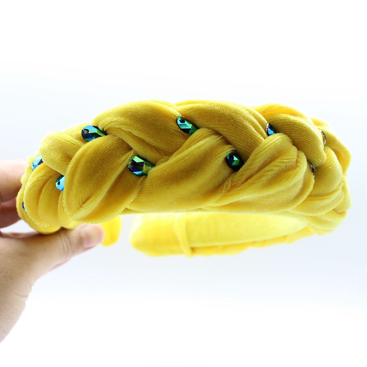 Peacock Braided & Rhinestones Headband