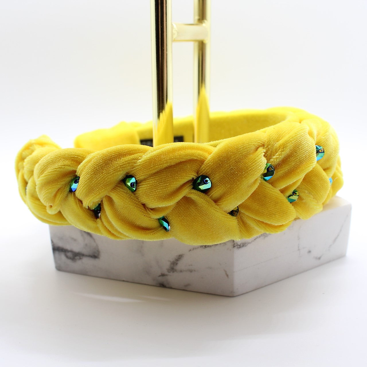 Peacock Braided & Rhinestones Headband