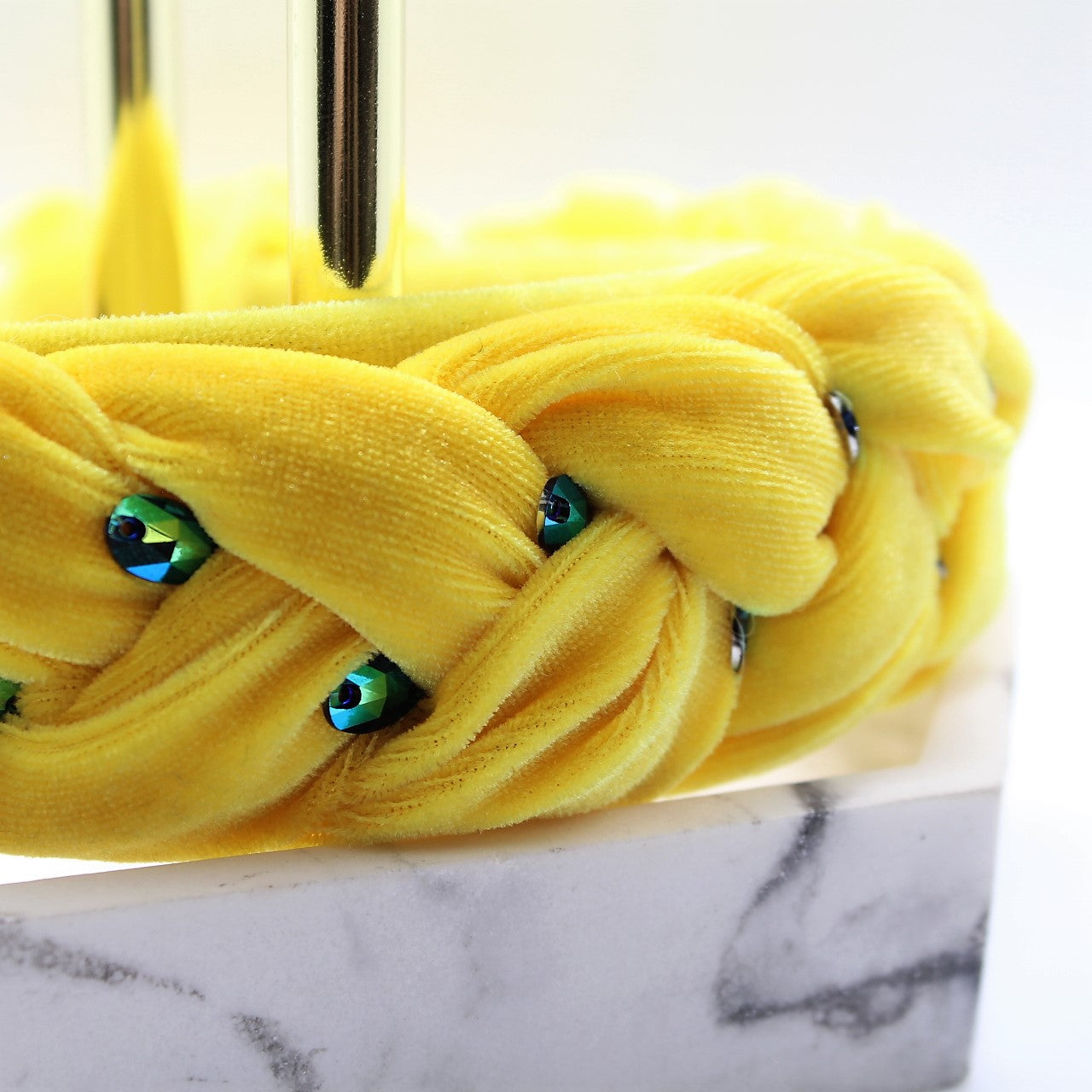 Peacock Braided & Rhinestones Headband