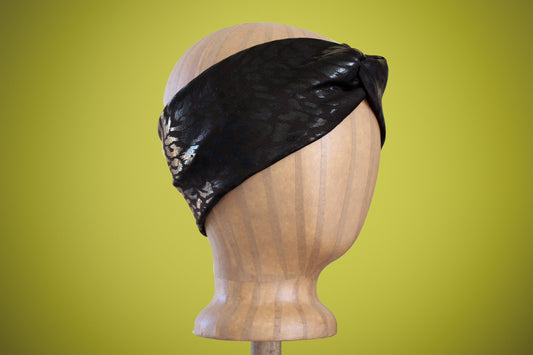 ARKWARD black cheetah Turban Headband