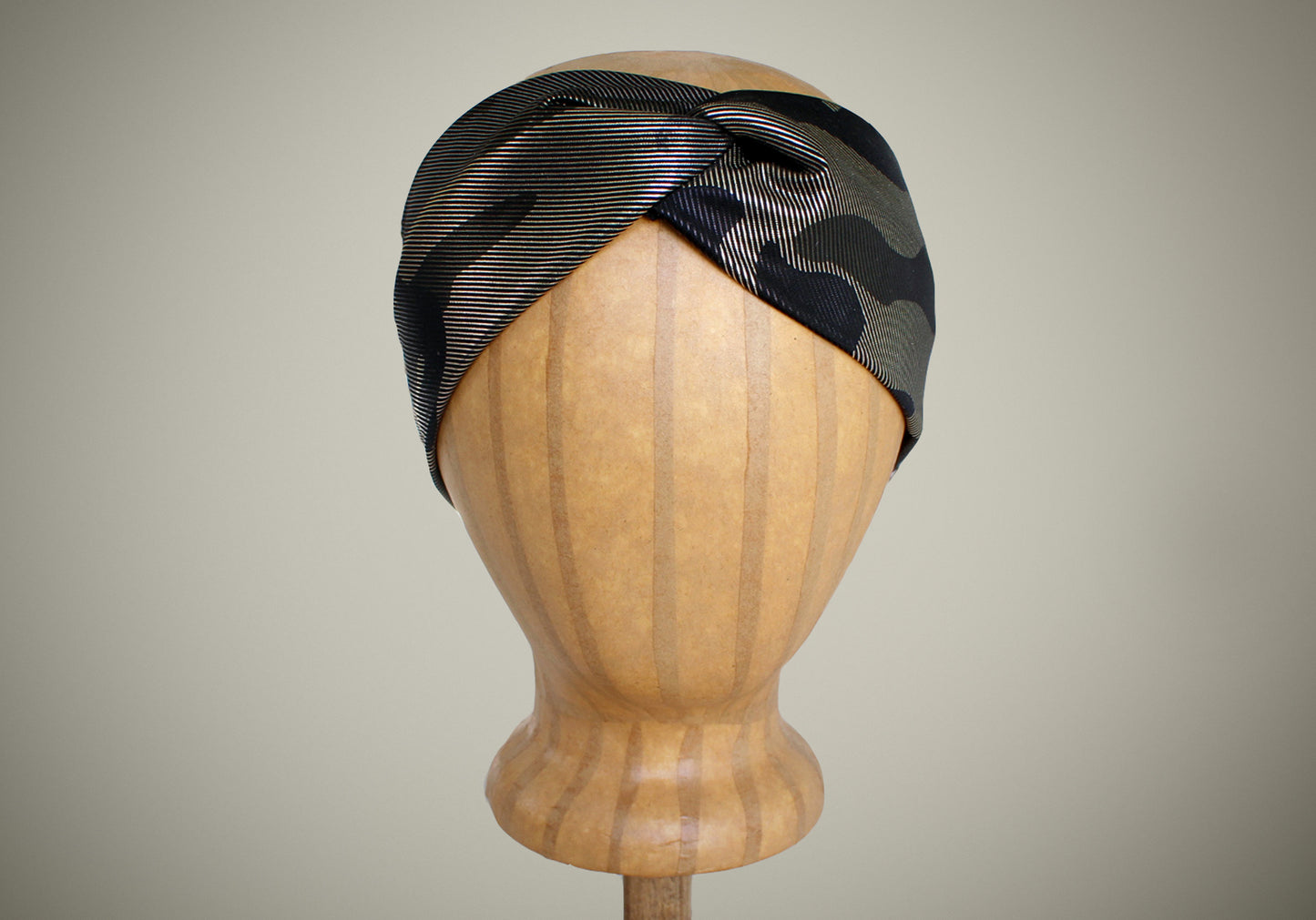 Camouflage Black and Gold Turban headband