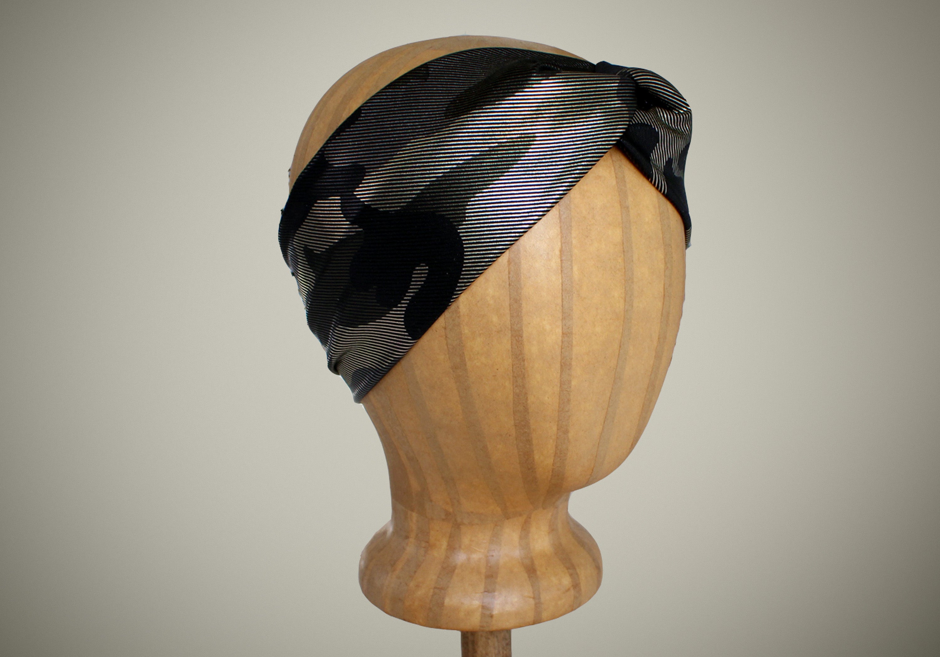 Camouflage Black and Gold Turban headband