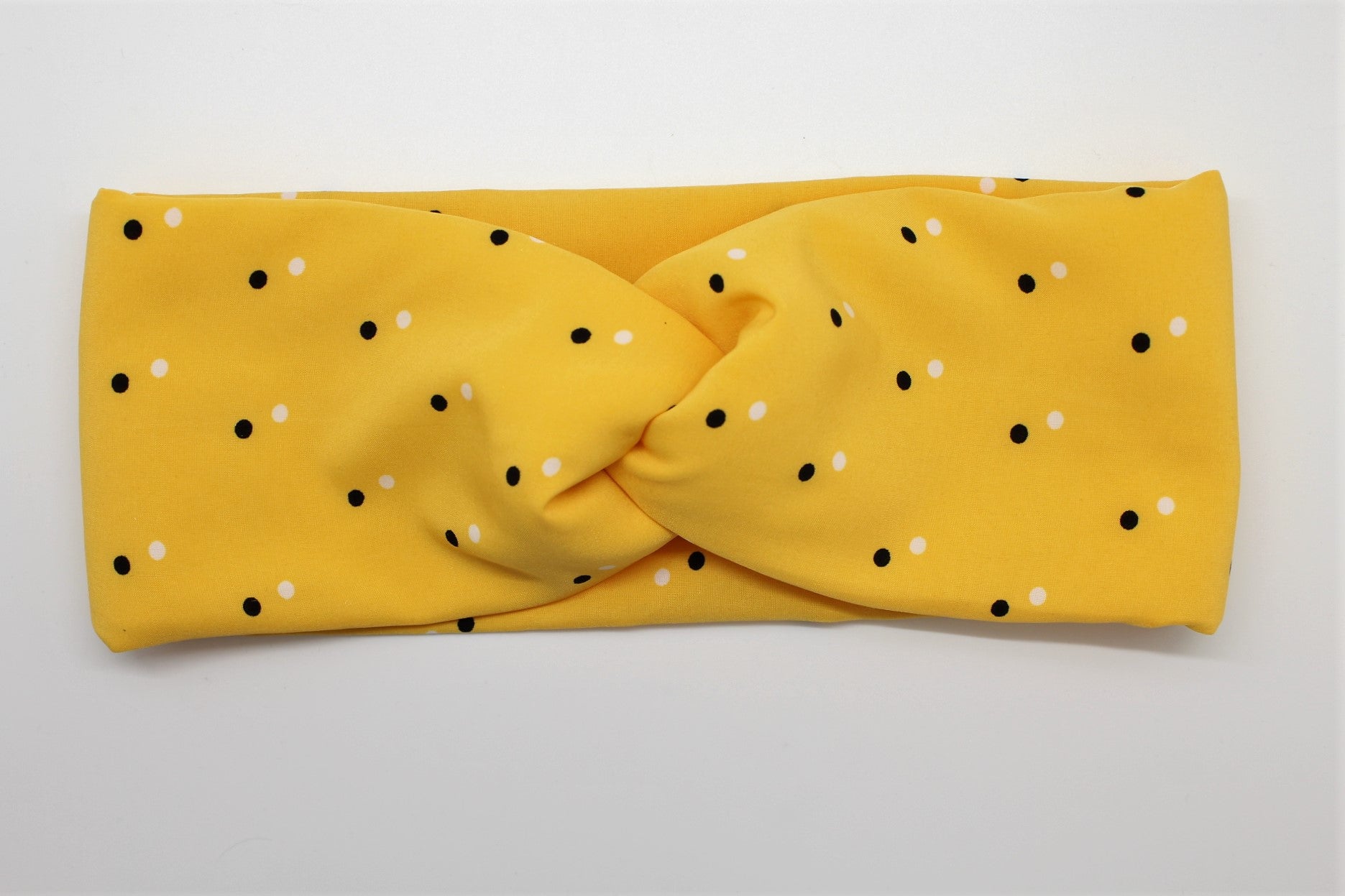 Yellow Polka Dot Turban Headband