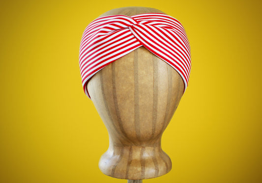 ARKWARD Red Striped Turban Headband