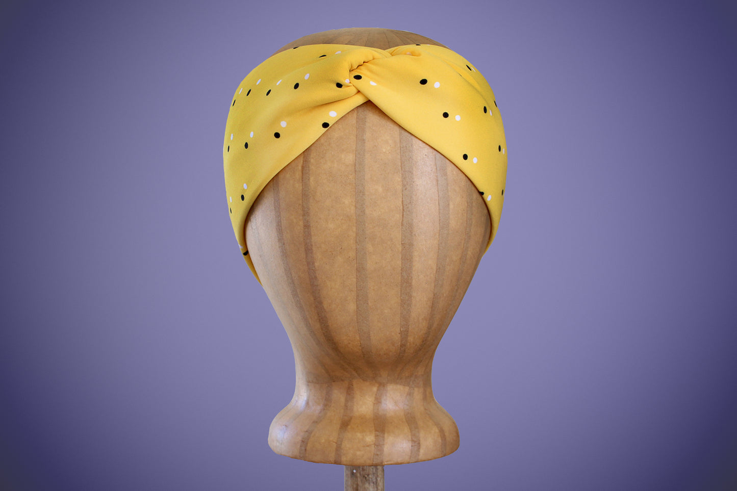 Yellow Polka Dot Turban Headband