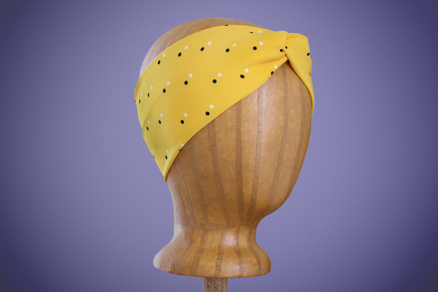 Yellow Polka Dot Turban Headband